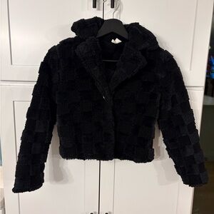 Self Esteem Kids Black Textured Puffer Jacket